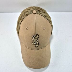NWOT Browning Bloodline Cap Loden Tan Mesh Trucker Hook And Loop Hunter Hat OS..
